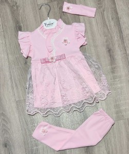 Комплект Findik "Цветочки", розовый, девочка 3-6-9  месяцев