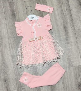 Комплект Findik "Цветочки", персиковый, девочка 3-6-9  месяцев