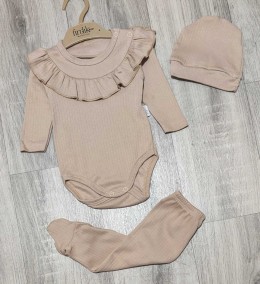 Комплект Findik «Рюши» коричневый, девочка 3-6-9 месяцев