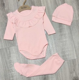 Комплект Findik «Рюши» персиковый, девочка 3-6-9 месяцев