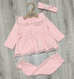 Комплект Findik «Цветочек» персиковый, девочка 3-6-9 месяцев