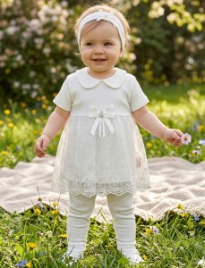 Комплект Findik «Бабочка» молочный, девочка 3-6-9 месяцев