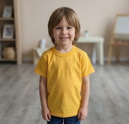 Футболка «Однотонная» оранжевый, унисекс 5-6-7-8-9 лет