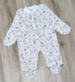 Человечек «Зайка» белый, девочка 0-3 месяцев
