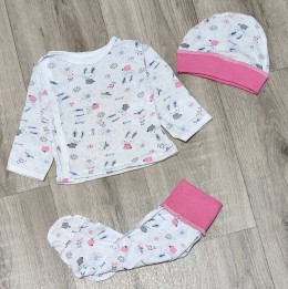 Комплект "Зайка» белый, девочка 0-3 месяцев