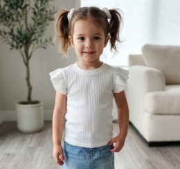 Блуза "Однотонний", молочний, дівчинка 7-9-10-11 років