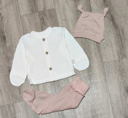 Комплект «Пуговицы» коричневый(теракотовый), унисекс 0-3 месяцев