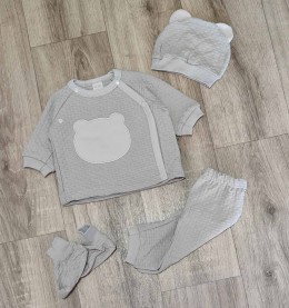 Комплект «Медвежонок» серый, мальчик 3-6 месяцев