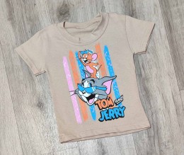 Футболка "Cat and mouse" бежевый, мальчик 1,5-3-5-7-9  лет