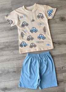 Костюм Giddy kids "Cars" голубой, мальчик 6-9-12-18 месяцев