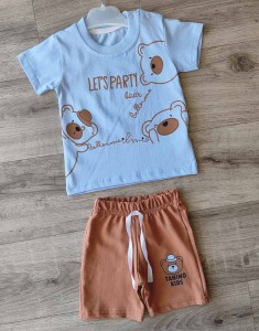 Костюм Mertcan kids "Let's party" голубой, мальчик 9-12-18-24 месяцев