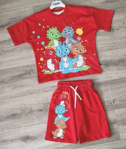 Костюм Ciciboom Baby "Динозаврики" красный, мальчик 1-2-3-4 лет