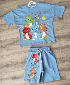 Костюм Ciciboom Baby "Динозаврики" голубой, мальчик 1-2-3-4 лет