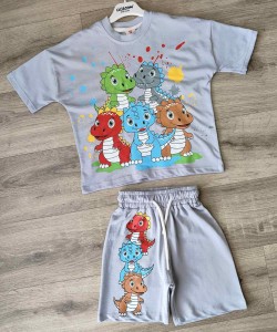 Костюм Ciciboom Baby "Динозаврики" серый, мальчик 1-2-3-4 лет