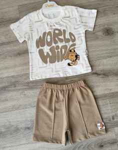 Костюм Pepelino "World wide" бежевый, мальчик 6-9-12-18 месяцев