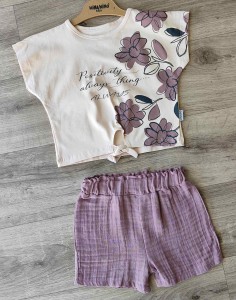 Костюм Minamino «Ромашки» коричневый(терракотовый), девочка 2-3-4-5 лет