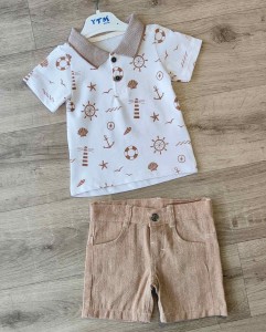 Костюм Y.T.M "Якоря" коричневый, мальчик 1-2-3-4 лет
