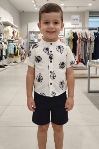 Костюм Y.T.M "Листочки" синий(темный), мальчик 1-2-3-4 лет