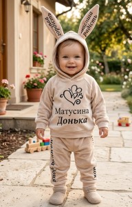 Костюм Костюм "Матусина донька" бежевий, дівчинка 9-12-24-36 місяців