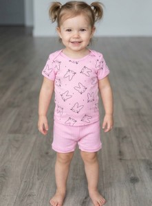 Костюм "Котики" розовый, девочка 6-9-12 месяцев