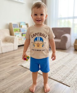 Костюм MYS «Capyball» синий, мальчик 6-9-12-24 месяцев