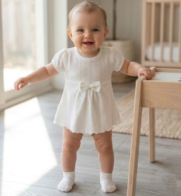 Боді-сукня "Однотонний" молочний, дівчинка 3-6 місяців