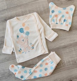 Комплект Baby Can «Мишка» персиковый, мальчик 0 месяцев