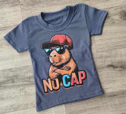 Футболка «No Cap» серый(графитовый), мальчик 1,5-3-5-7-9 лет