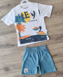 Костюм Nazar Baby "Hey!" белый, мальчик 9-12-18-24 месяцев