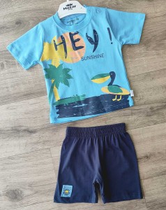 Костюм Nazar Baby "Hey!" голубой, мальчик 9-12-18-24 месяцев