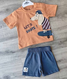 Костюм Nazar Baby "Let's Skate!" коричневый(кирпичный), мальчик 9-12-18-24 месяцев