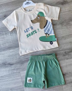 Костюм Nazar Baby "Let's Skate!" бежевый, мальчик 9-12-18-24 месяцев