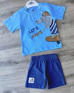 Костюм Nazar Baby "Let's Skate!" голубой, мальчик 9-12-18-24 месяцев