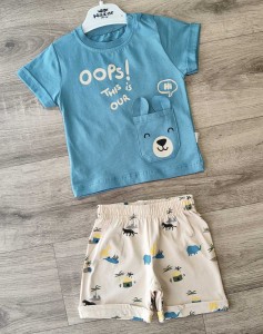 Костюм Nazar Baby "Oops!" голубой, унисекс 9-12-18-24 месяцев