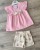 Костюм Nazar Baby "Бантик+цветочки" розовый, девочка 9-12-18-24 месяцев, фото
