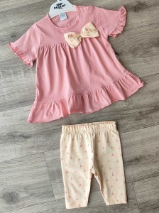 Костюм Nazar Baby "Бант+сердце" розовый(пудра), девочка 9-12-18-24 месяцев