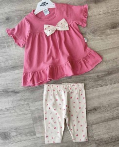 Костюм Nazar Baby "Бант+сердце" коричневый(терракотовый), девочка 9-12-18-24 месяцев