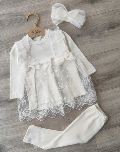 Комплект Findik "Бантики", молочный, девочка 3-6-9 месяцев