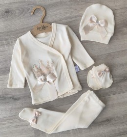 Комплект Findik «Коронка» молочный, девочка 3 месяца