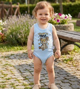 Боди Findik «Smile» голубой, мальчик 3-6-9-12-18 месяцев