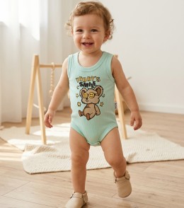 Боди Findik «Smile» зеленый, мальчик 3-6-9-12-18 месяцев