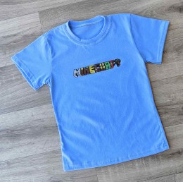 Футболка "Майнкрафт" голубой, мальчик 10-11-12-13 лет
