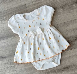 Боди-платье "Капли" молочный, девочка 3-6 месяцев