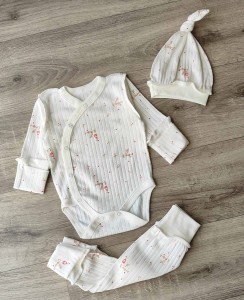 Комплект «Сердечка» белый, дівчинка 0-3 місяців