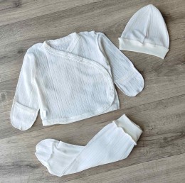 Комплект «Однотонный» молочный, унисекс 0-3 месяцев