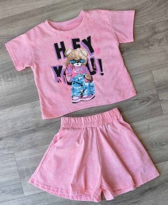 Костюм «Hey» розовый, девочка 3-4-5-6 лет