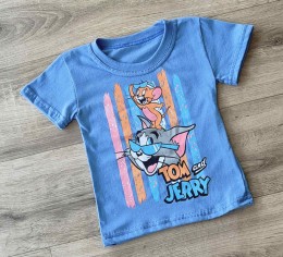 Футболка "Cat and mouse" синий, мальчик 1,5-3-5-7-9  лет