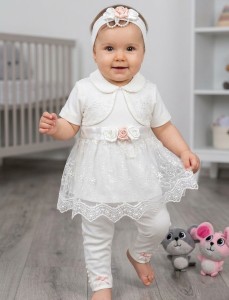 Комплект Findik «Розочки» молочно-персиковый, девочка 3-6 месяцев