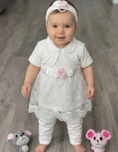 Комплект Findik «Розочки» молочно-розовый, девочка 3-6 месяцев