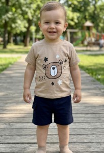 Костюм Partner «Bear» бежевый, мальчик 9-12-18-24 месяцев